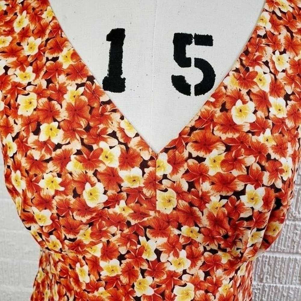 Vintage 70s floral v neck top cottage core - image 4