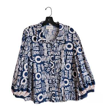 Cleobella Cleobella Azana Blouse,lsla Blue & pink… - image 1