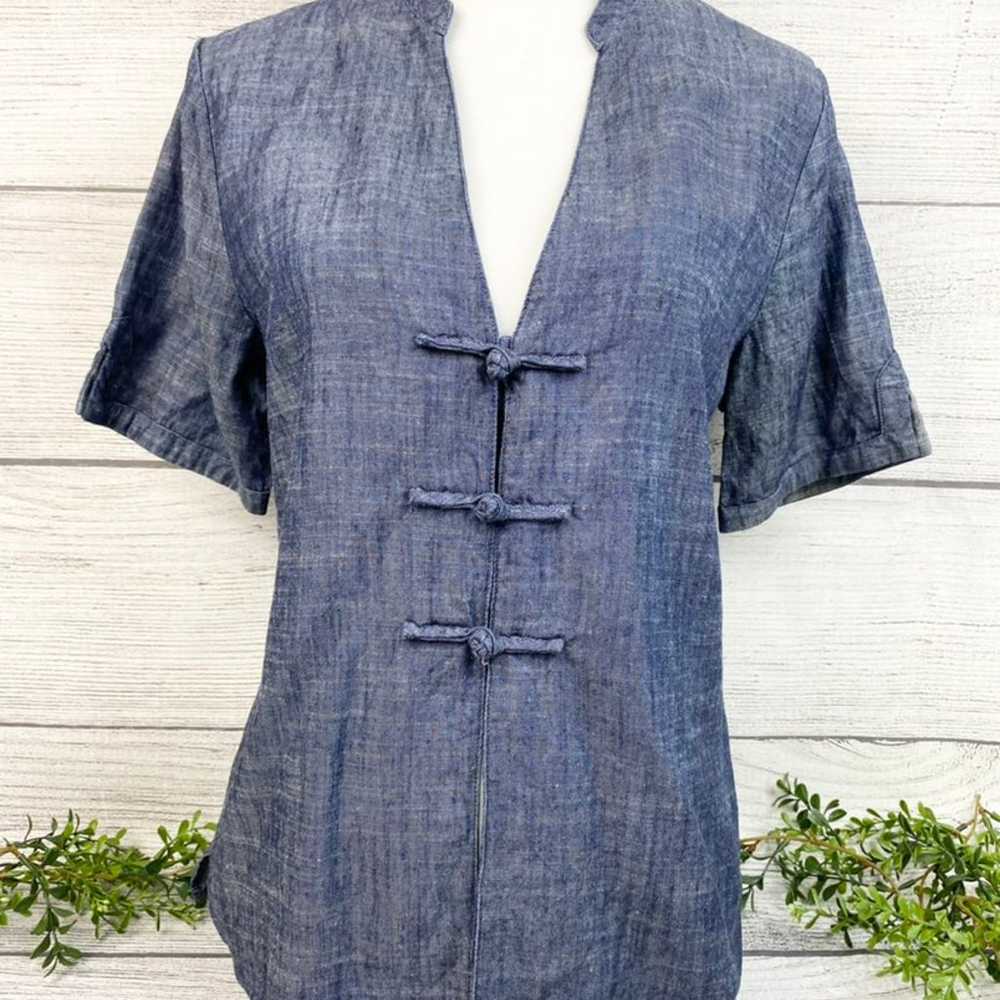 Vintage Norm Thompson Chambray Top SM - image 1