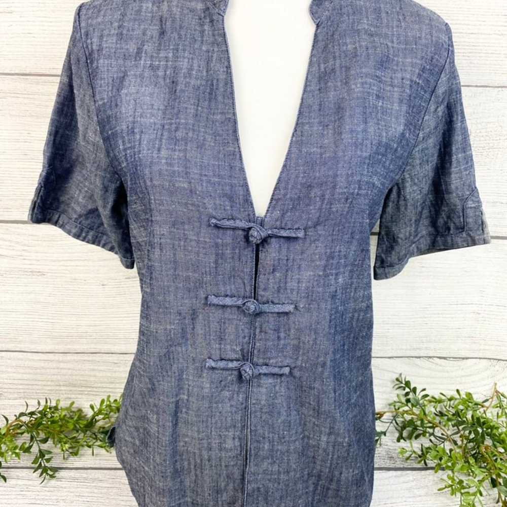 Vintage Norm Thompson Chambray Top SM - image 2