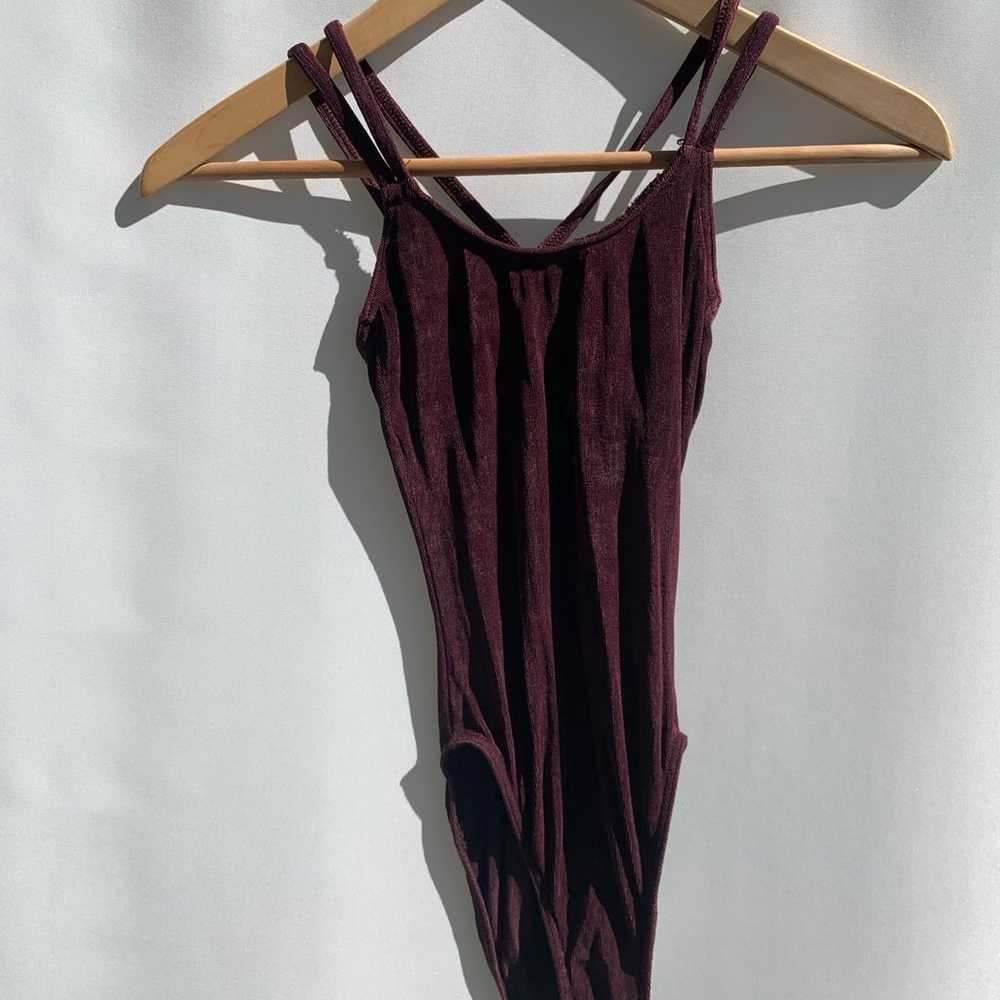 Vintage brown slinky minimalist hybrid Bathingsui… - image 3