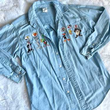 looney tunes denim shirt