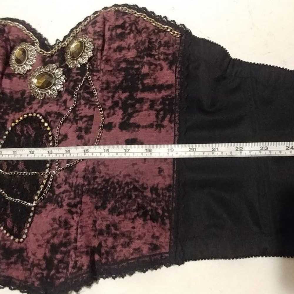 Vintage Purple Rhinestone Heart Bling Corset - image 11