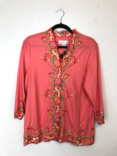 Susan Graver Embroidered Blouse