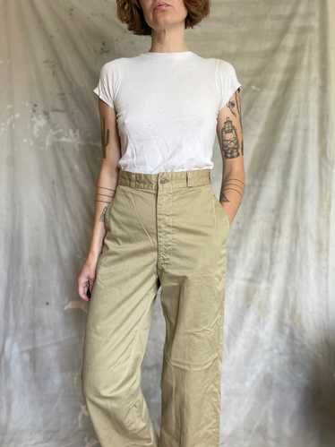 60s Khaki Military Trousers - image 1