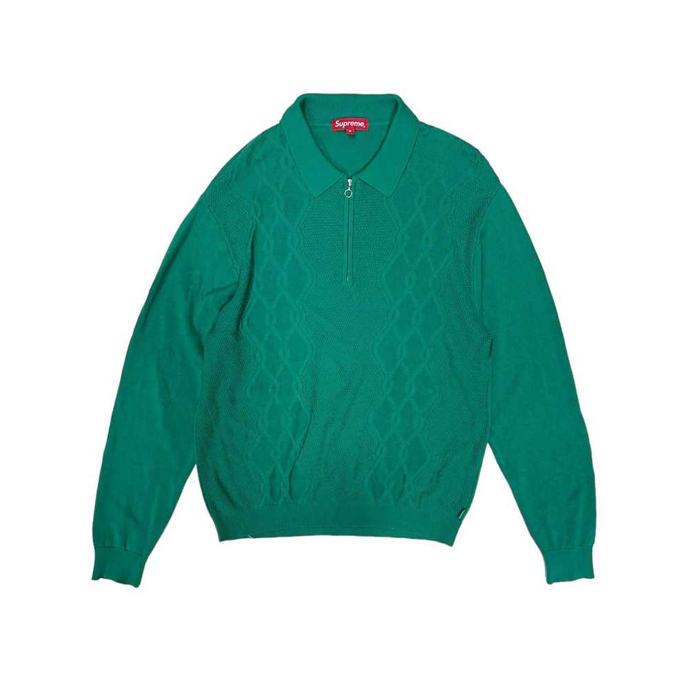 Supreme Supreme Cable Knit Half Zip Polo Longslee… - image 1