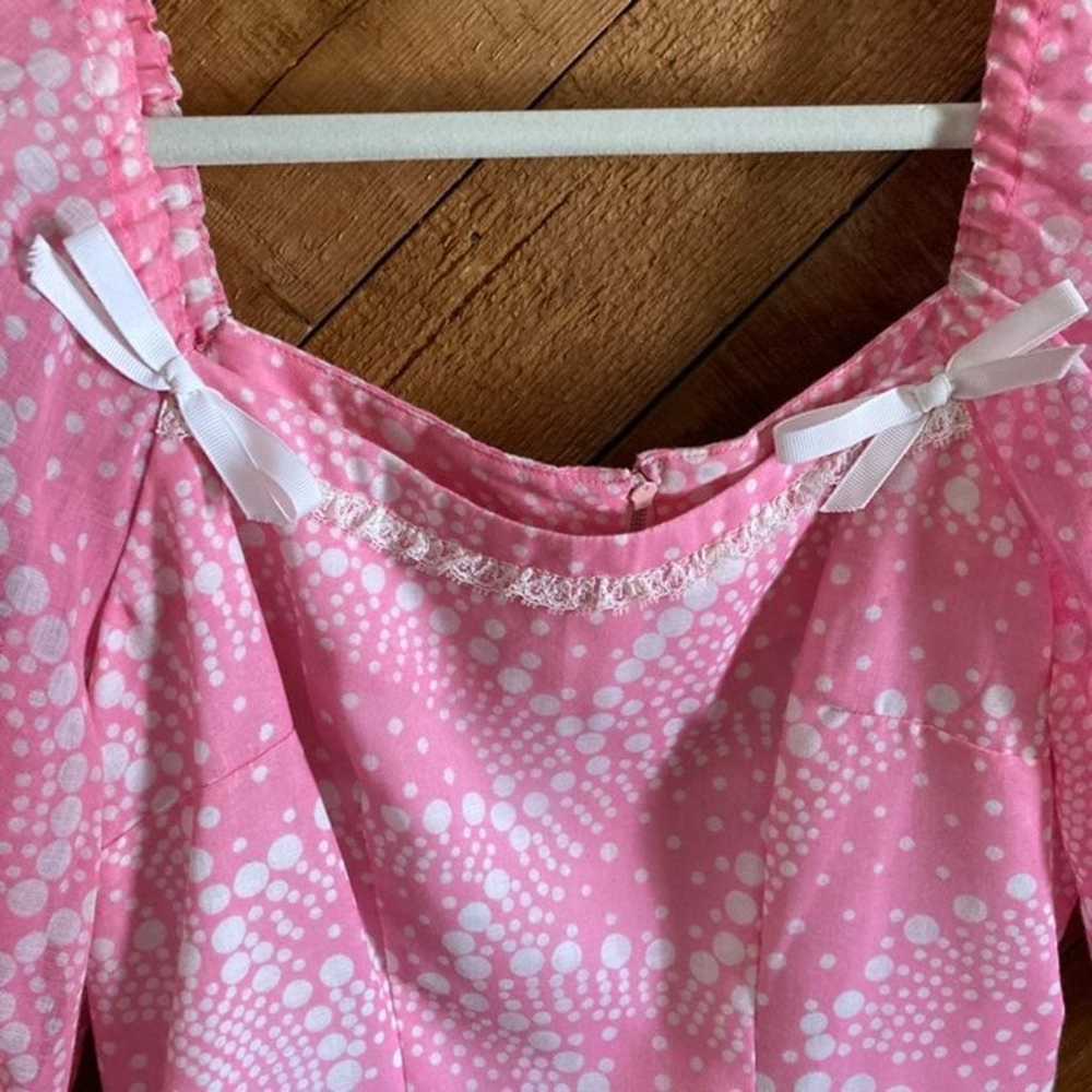 Vintage pink groovy spots blouse - image 2