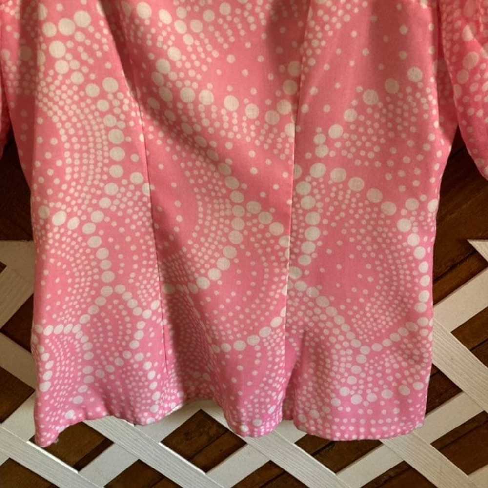 Vintage pink groovy spots blouse - image 3