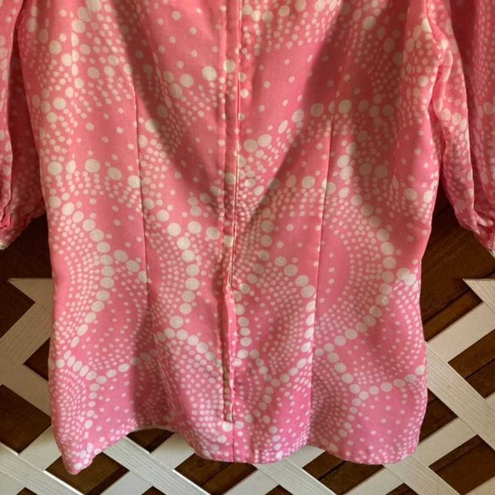 Vintage pink groovy spots blouse - image 9