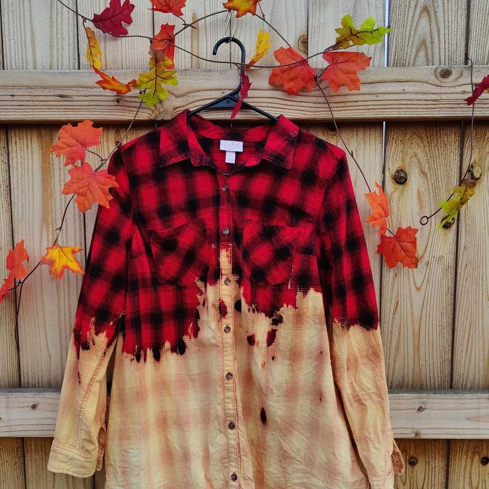 Vintage upcycled maternity flannel - image 1