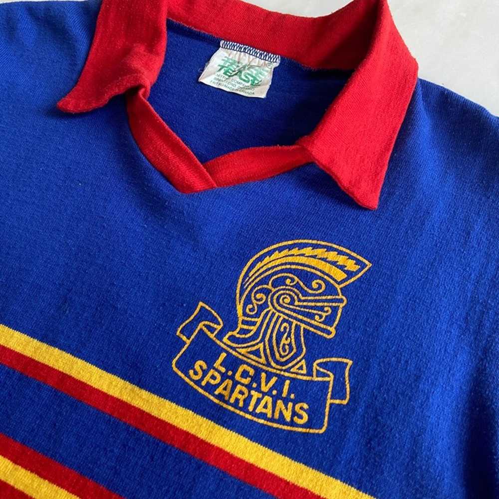 VINTAGE 1980s RUGBY POLO SHIRT VARSITY SCHOOL JER… - image 3