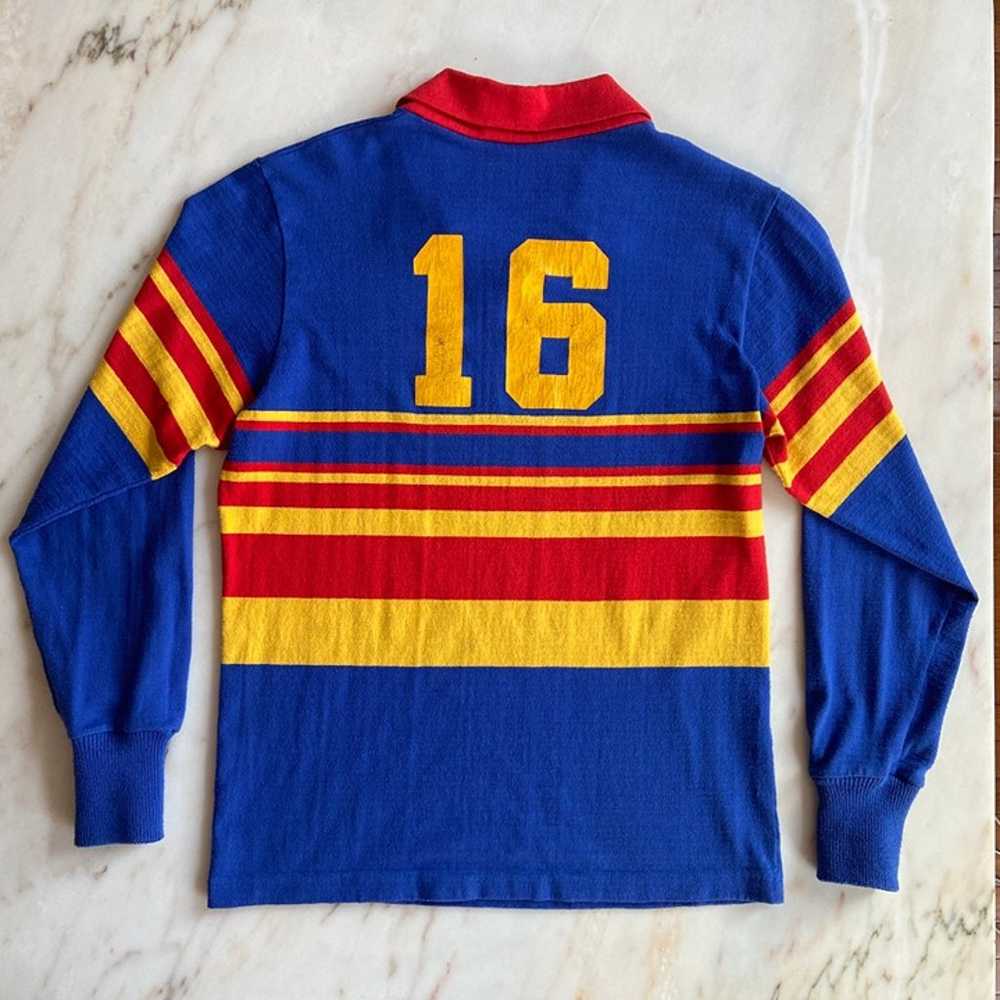 VINTAGE 1980s RUGBY POLO SHIRT VARSITY SCHOOL JER… - image 5