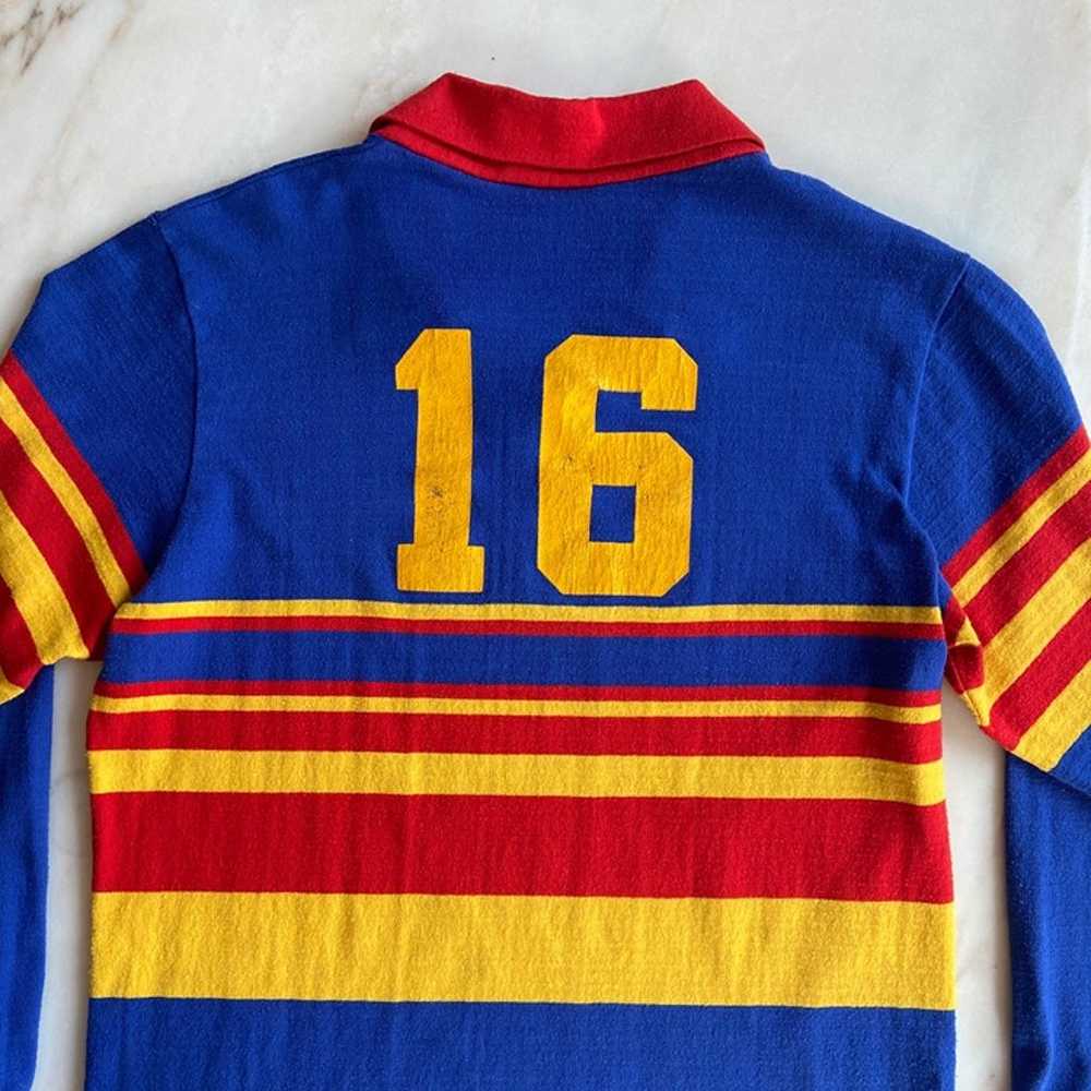 VINTAGE 1980s RUGBY POLO SHIRT VARSITY SCHOOL JER… - image 6