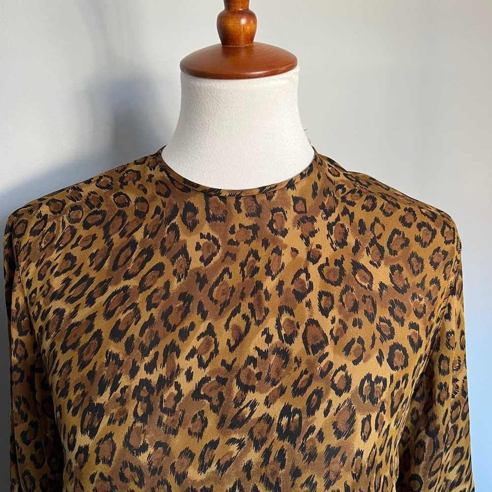 Vintage 1980s/1990s Anne Klein Animal Print Silk … - image 2