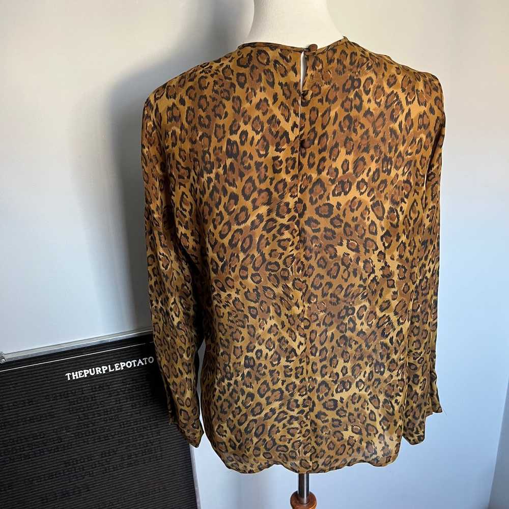 Vintage 1980s/1990s Anne Klein Animal Print Silk … - image 4