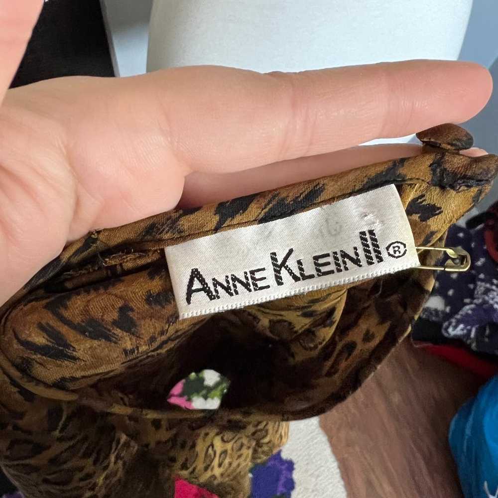 Vintage 1980s/1990s Anne Klein Animal Print Silk … - image 6