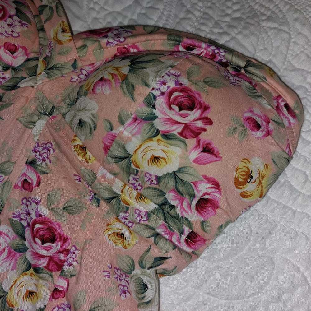 VINTAGE 90S Y2K FLORAL STRAPLESS CORSET TOP - image 4