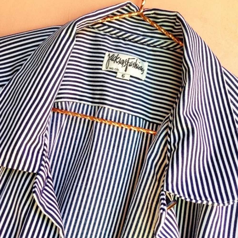 VINTAGE JACKSON'S FASHIONS blue white stripes but… - image 2