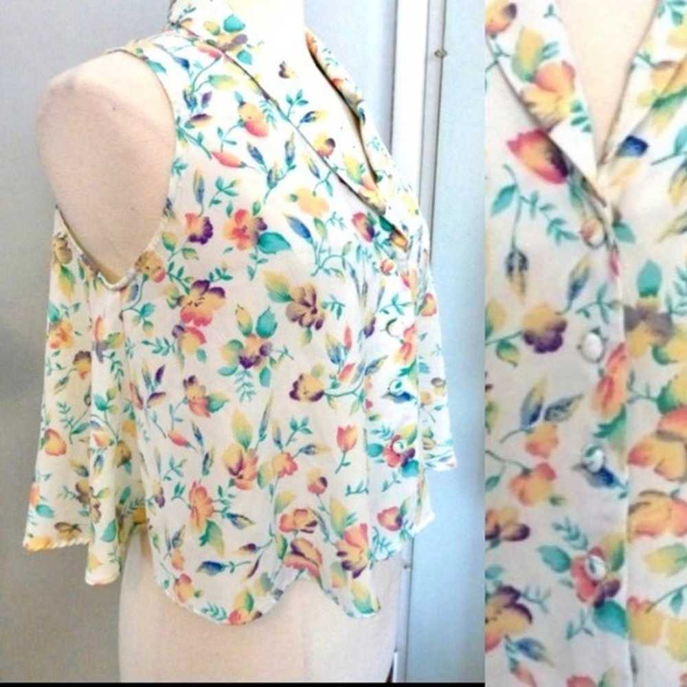 Vintage Victoria's Secret Floral Crop Top Size S … - image 2