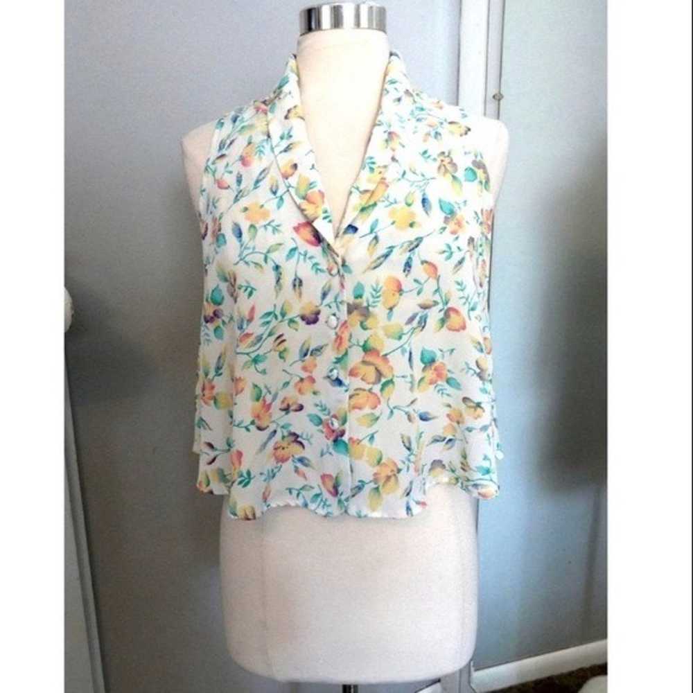 Vintage Victoria's Secret Floral Crop Top Size S … - image 3