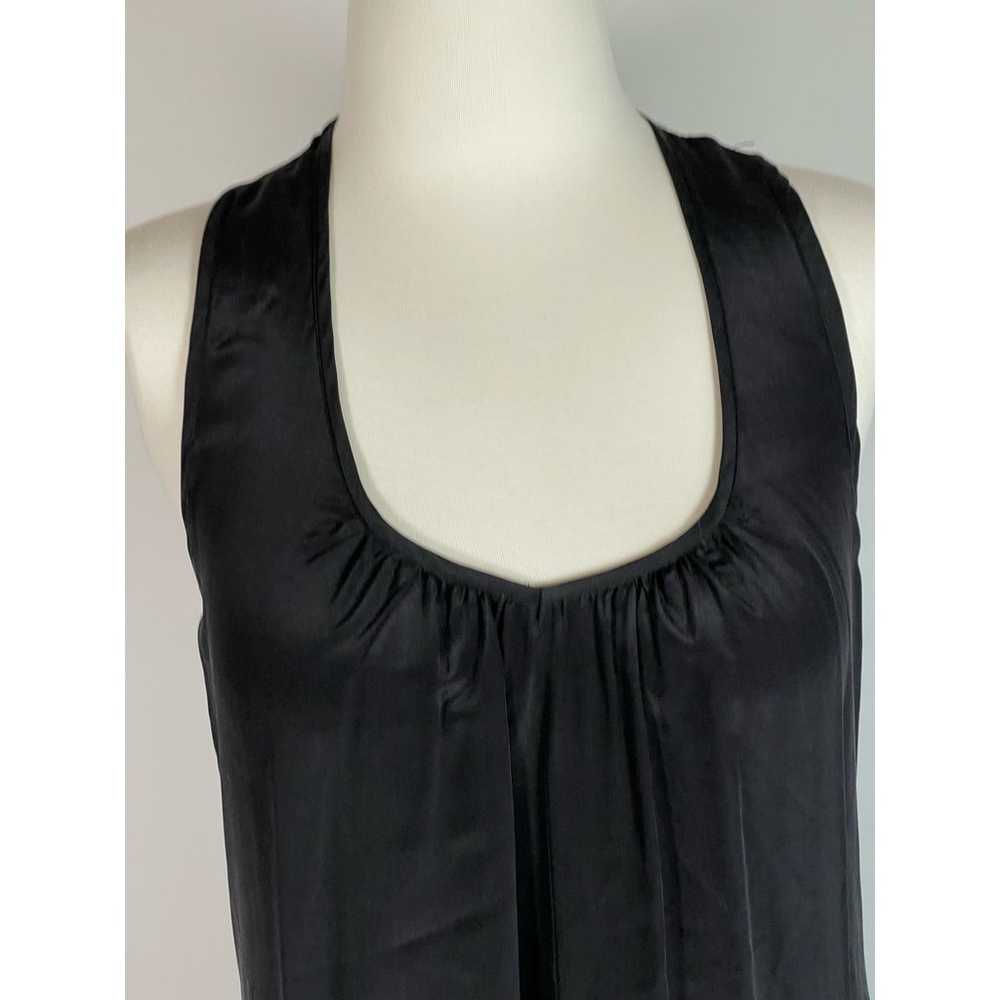 Akiko Black 100% Silk Sleeveless Top Gold & Gunme… - image 2