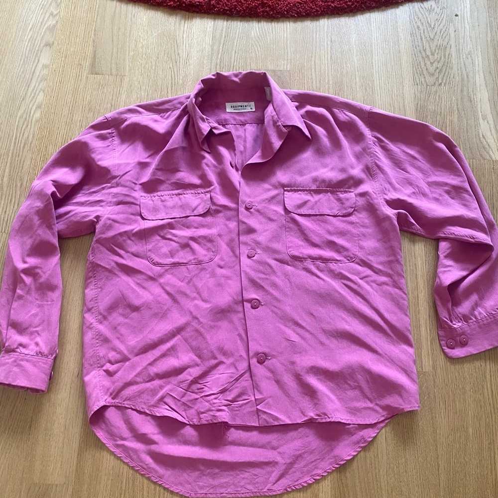 Vintage Equipment Pink Silk Blouse - image 1