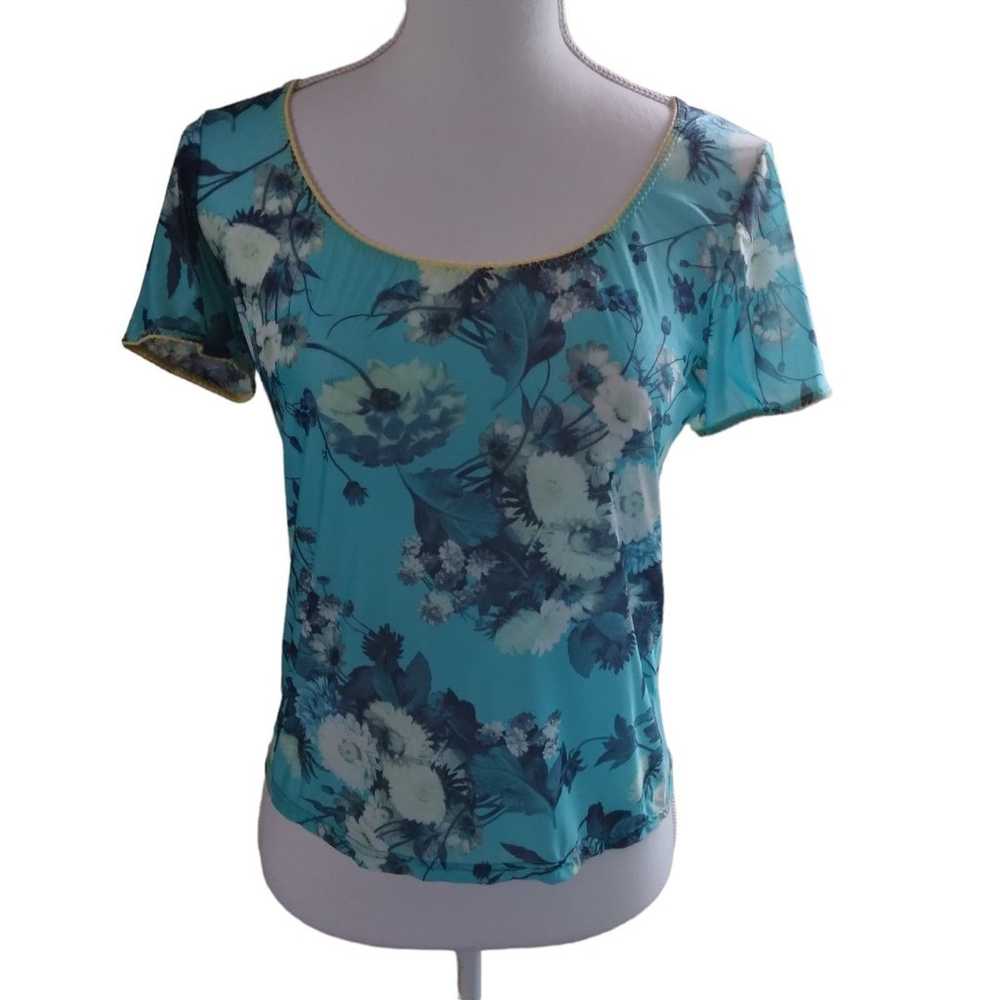 Roberto Cavalli floral top size  48 italy sz 4 US… - image 1