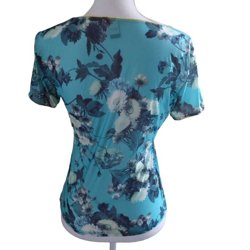 Roberto Cavalli floral top size  48 italy sz 4 US… - image 2