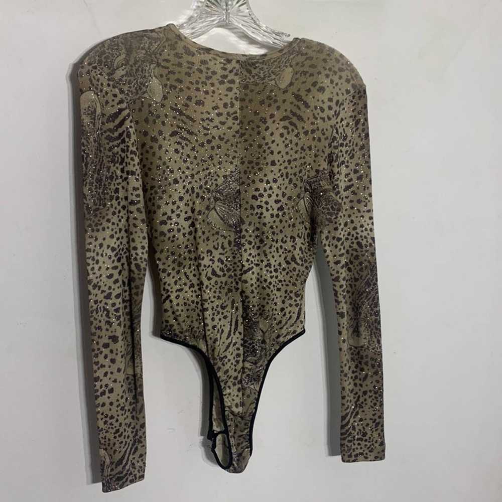 Vintage Kay Celine leopard print sparkle long sle… - image 9