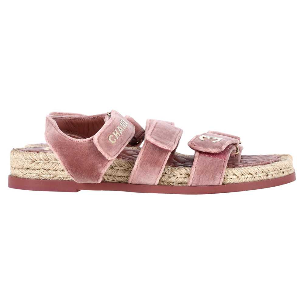 Product Details Pink Velvet Logo Velcro Dad Sanda… - image 1