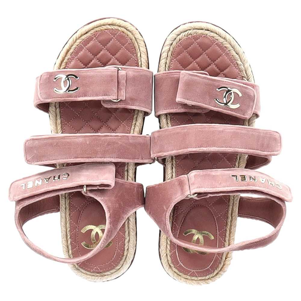 Product Details Pink Velvet Logo Velcro Dad Sanda… - image 2