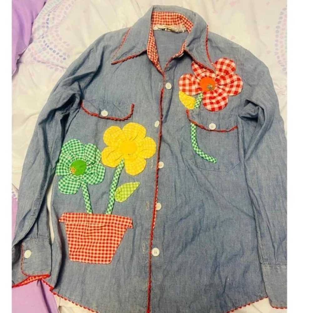 Vintage denim shirt - image 1