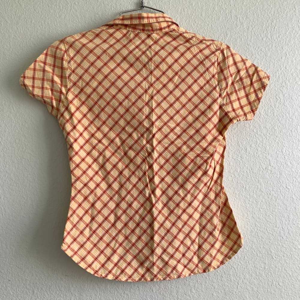 VINTAGE NAF NAF y2k retro short sleeve blouse but… - image 3