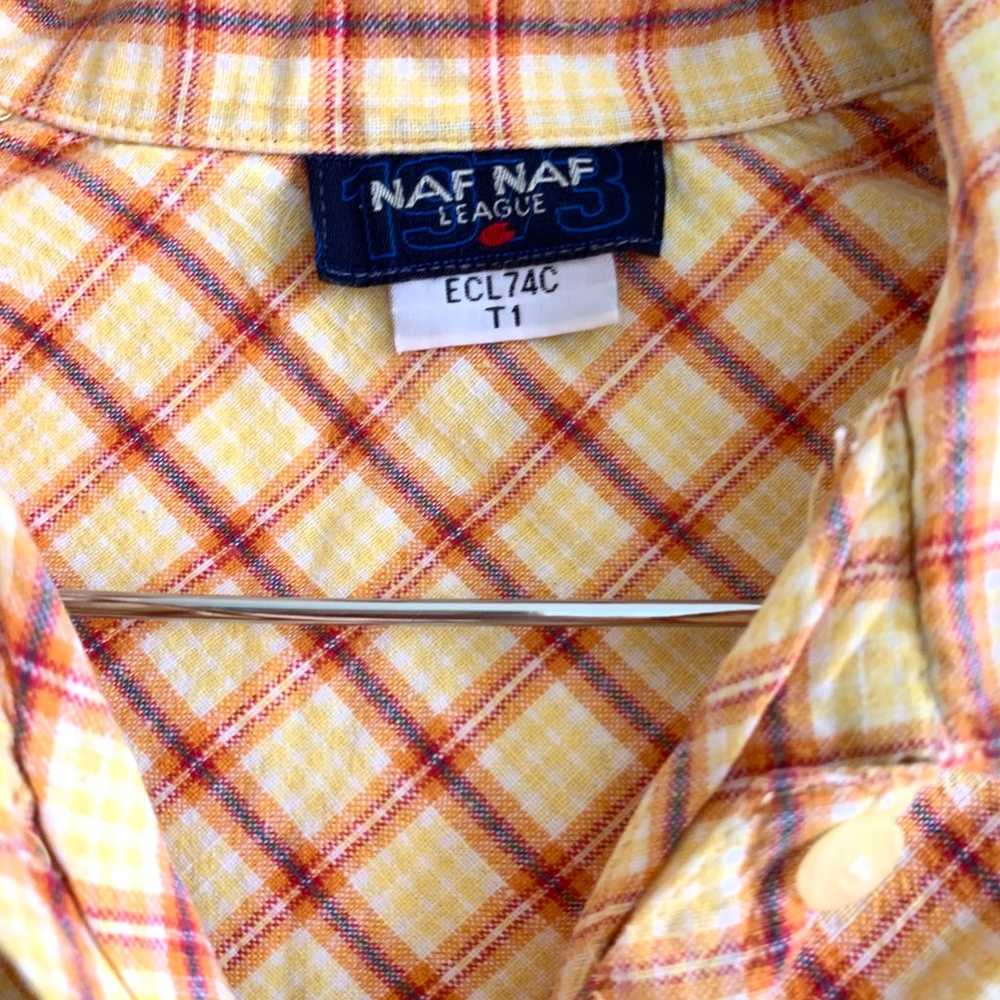 VINTAGE NAF NAF y2k retro short sleeve blouse but… - image 6