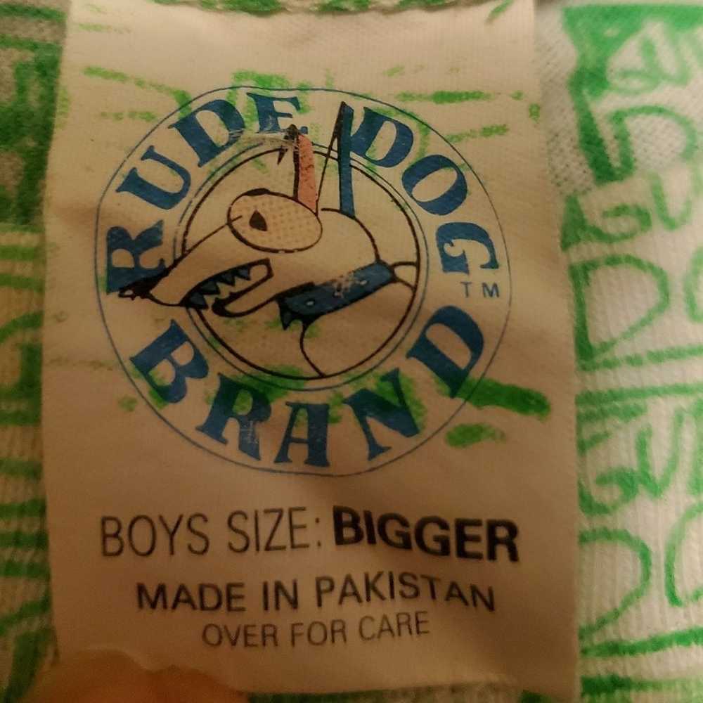 vintage rude dog shirt 80s Crop Top Boys Bigger - image 3