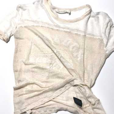 Isabel Marant Off White Linen Freedom T-