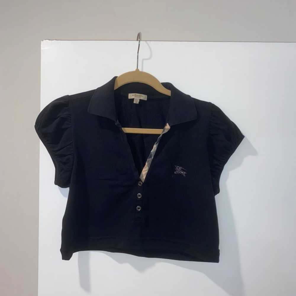 Vintage Burberry Cropped Cotton Blouse - image 1