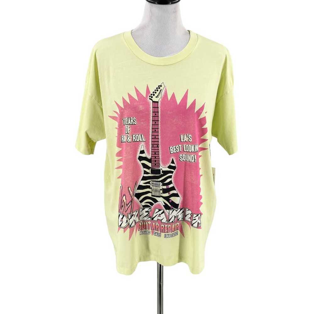 Daydreamer Womens Guitar Repair Merch Tee Neon Ye… - image 12