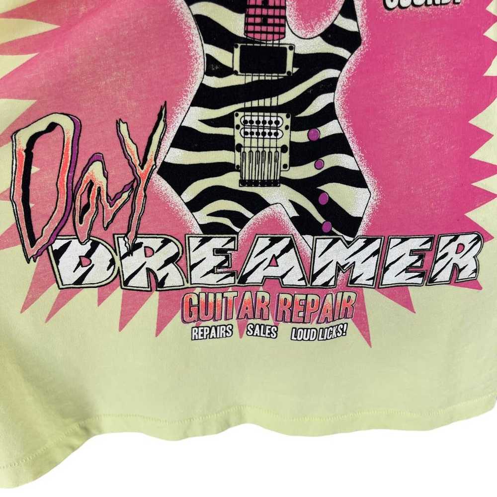 Daydreamer Womens Guitar Repair Merch Tee Neon Ye… - image 4