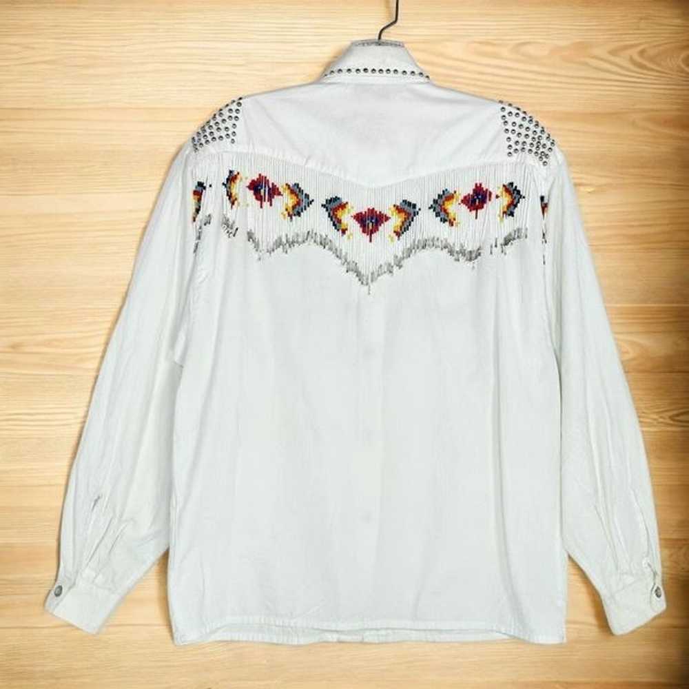 Vintage Pia Rucci Bead Fringe Studded Western Shi… - image 2