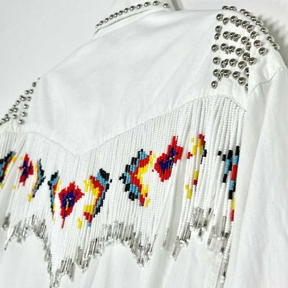 Vintage Pia Rucci Bead Fringe Studded Western Shi… - image 5