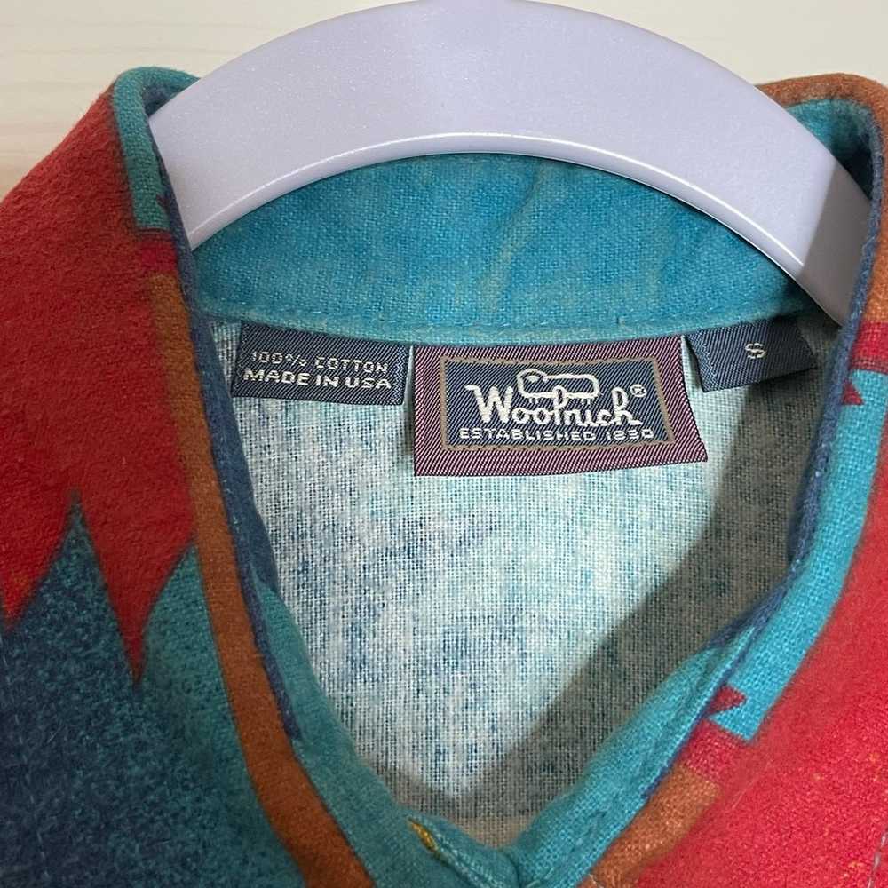 Vtg 90s Woolrich Women Aztec Southwest Flannel Bl… - image 7