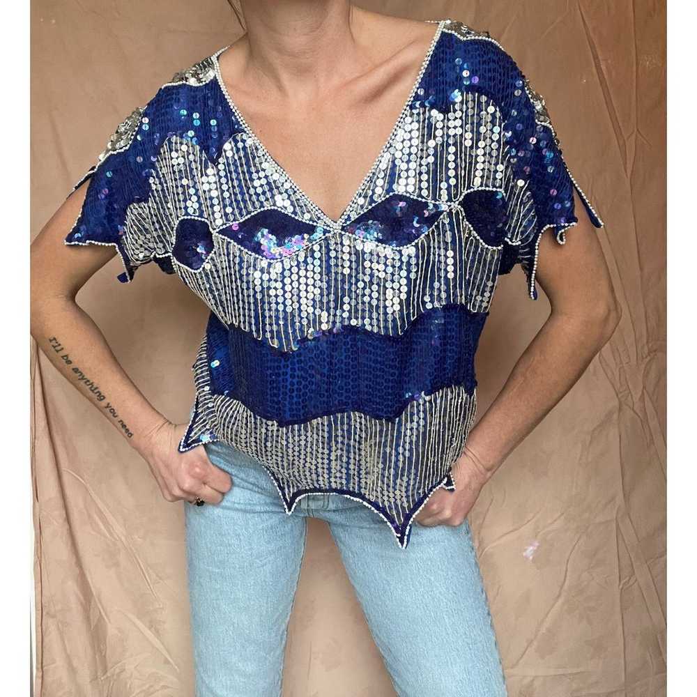 Vintage Sequin Top - image 3