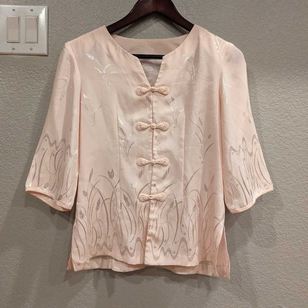 Vintage 90s light pink kimono cardigan jacket xs/s - image 1