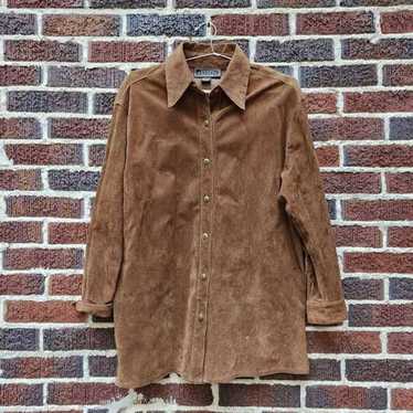 Vintage women's S Express oversized brown suede l… - image 1