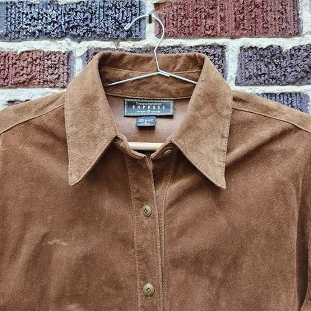 Vintage women's S Express oversized brown suede l… - image 2