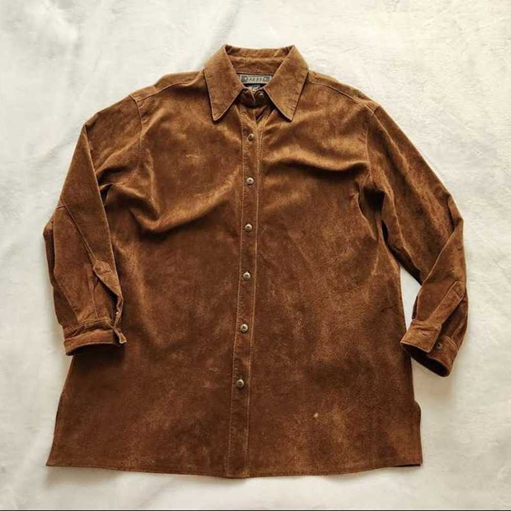 Vintage women's S Express oversized brown suede l… - image 5