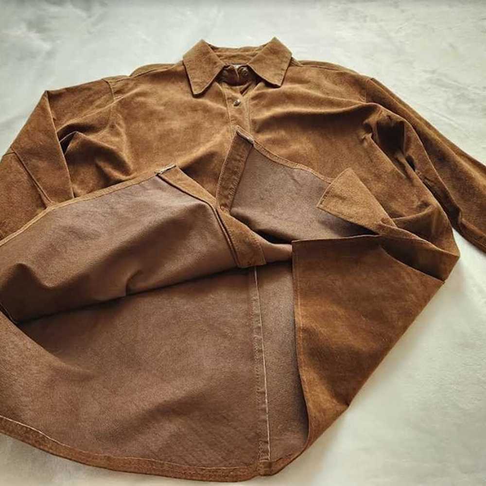 Vintage women's S Express oversized brown suede l… - image 6