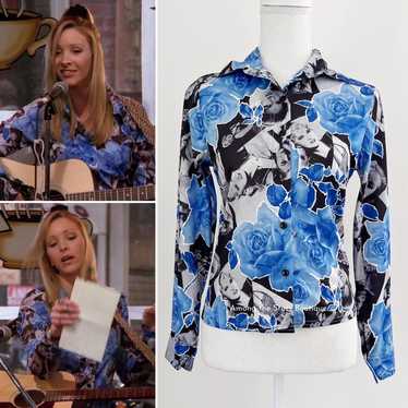 Rare Vintage 70s Retro Horse Print Blouse ASO Phoebe Buffay deals in Friends