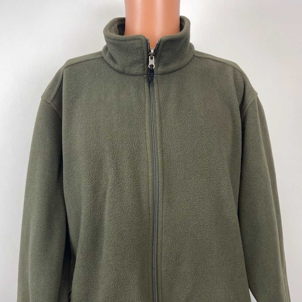 Vintage LL Bean Basic Full Zip Fleece Jacket Oliv… - image 1